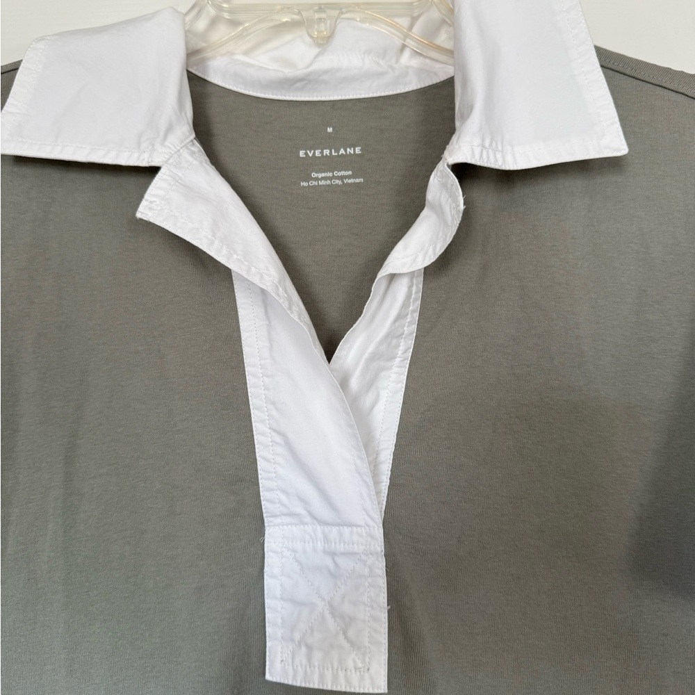Everlane Sage Green Collared Shirt Dress size medium - Picture 7 of 11